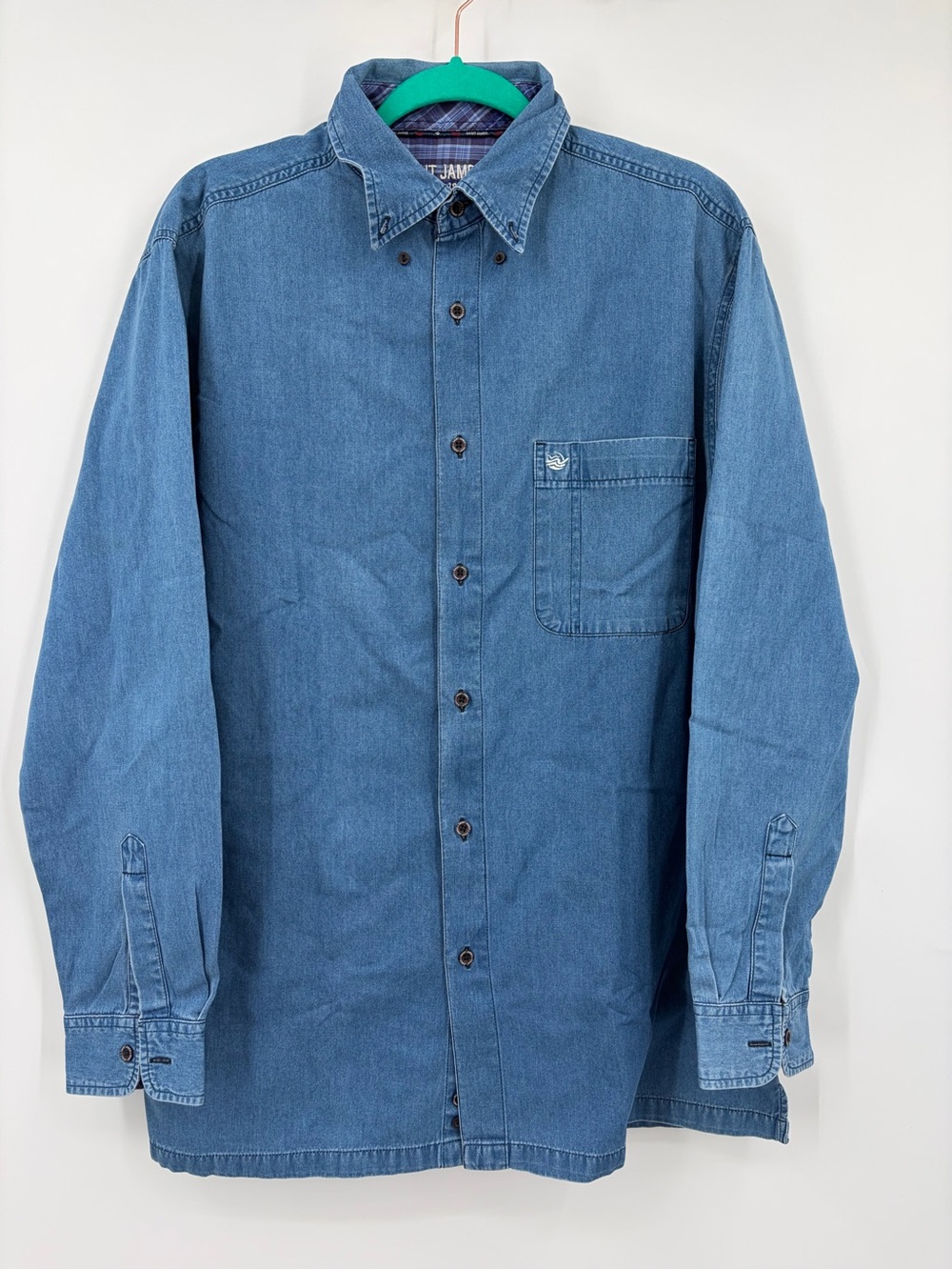 Saint James Men's Blue Denim Button-Down Shirt